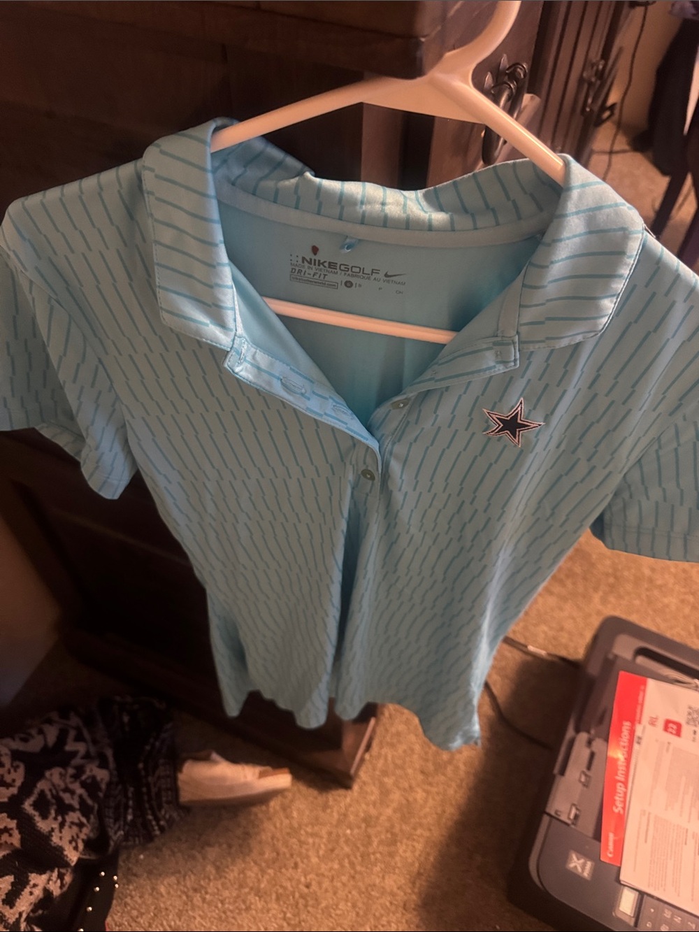 Nike Light Blue Boys' Polo with Star Patch